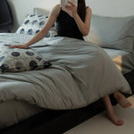 Bedding Set Cotton Satin Patterned Pillowcases with Zipper Closure