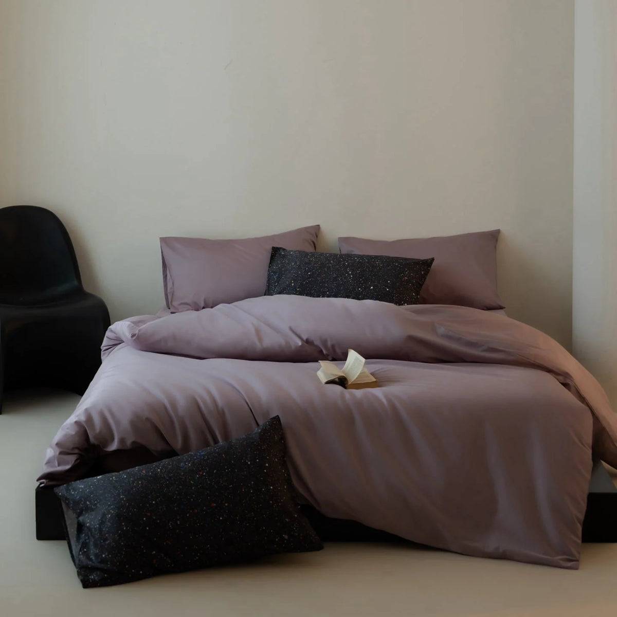 Bedding Set Cotton Satin Patterned Pillowcases with Zipper Closure