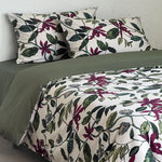 Bedding Set Cotton Satin Reversible Botanical Set of 4
