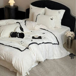 Bedding Set Cotton Satin Reversible Cherry Embroidery