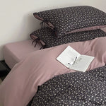 Bedding Set Cotton Satin Reversible Floral 4-Piece Set