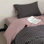 Bedding Set Cotton Satin Reversible Floral 4-Piece Set