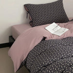 Bedding Set Cotton Satin Reversible Floral 4-Piece Set
