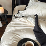 Bedding Set Cotton Satin Ruffle & Contrasting Edge