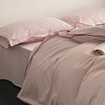 Bedding Set Cotton Satin Silky Piped Edges 4-Piece