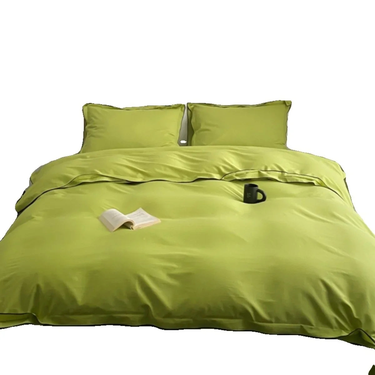 Bedding Set Cotton Satin Silky Piped Edges 4-Piece