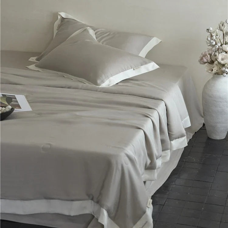 Bedding Set Cotton Satin Temperature-Regulating Concealed Closure