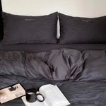 Bedding Set Cotton Satin Textured Wave Wrinkle-Resistant & Machine Washable