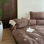 Bedding Set Embroidered Cotton Satin 4-Piece