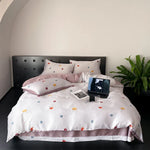 Bedding Set Fine Cotton Satin Reversible 4-Piece Set