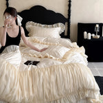 Bedding Set Fine Satin Jacquard Ruffled Bed Skirt