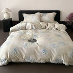 Bedding Set Fine Satin Watercolor Floral 4-Piece
