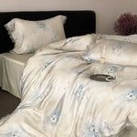 Bedding Set Fine Satin Watercolor Floral 4-Piece