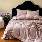 Bedding Set Floral Embroidered Breathable 4-Piece Set