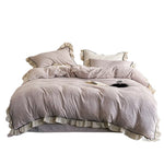 Bedding Set Floral Jacquard Ruffle Trim Easy-Care