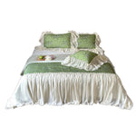 Bedding Set Floral Print Cotton Blend Ruffled Edges