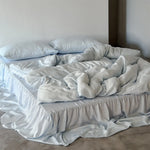 Bedding Set Integrated Bed Skirt Satin-Like Finish & Breathable Fabric