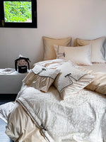 Bedding Set Jacquard Floral Texture Ruffles Four Piece Set