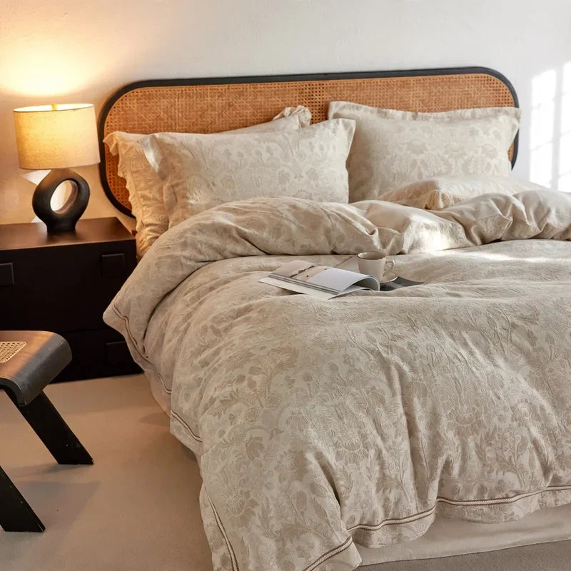 Bedding Set Jacquard Linen Breathable & Antibacterial