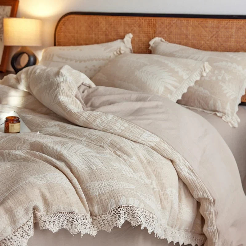 Bedding Set Jacquard Linen Breathable & Antibacterial
