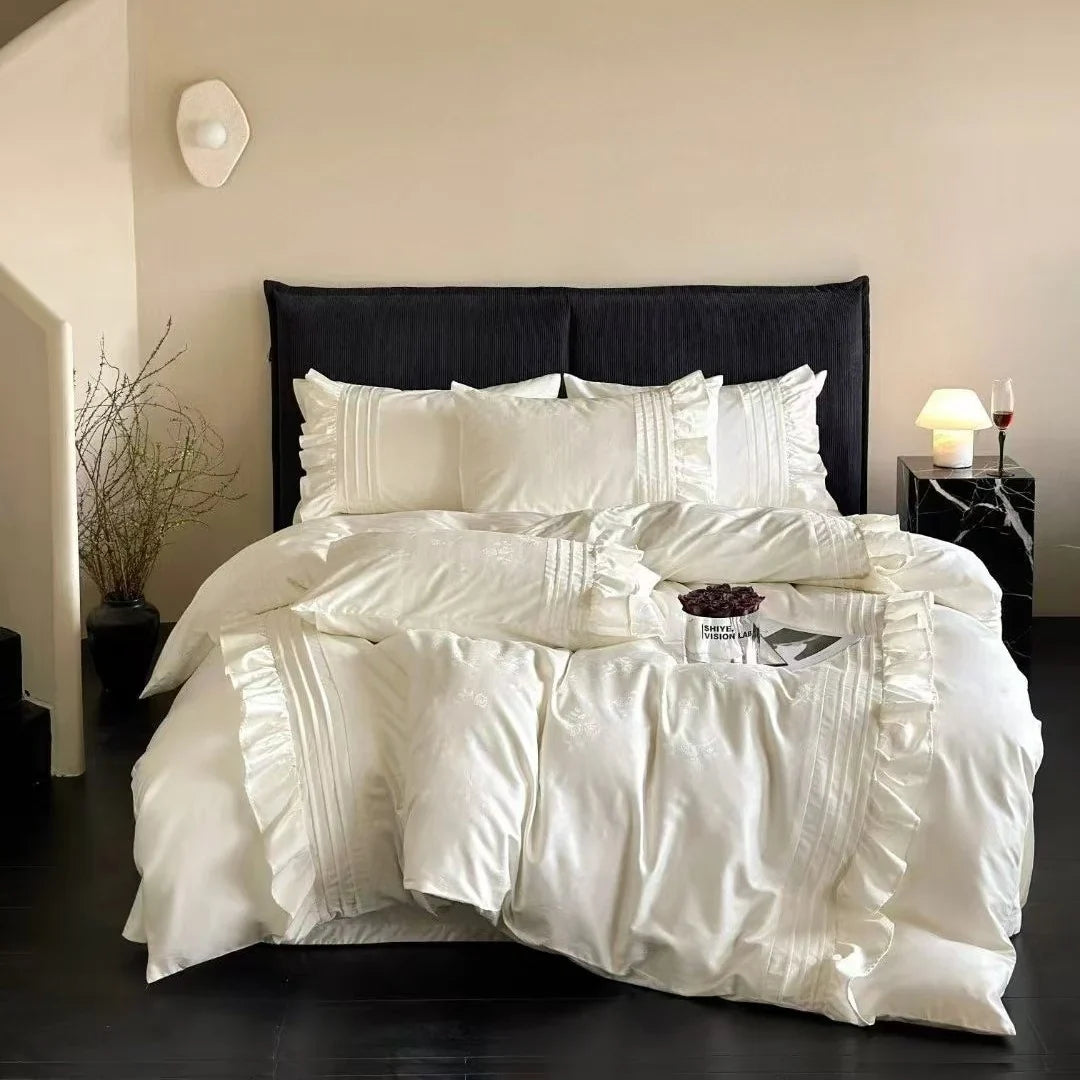 Bedding Set Jacquard Texture Satin-Look 4-Piece