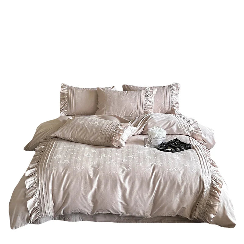 Bedding Set Jacquard Texture Satin-Look 4-Piece