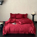 Bedding Set Jacquard Texture Satin-Look 4-Piece