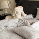 Bedding Set Leaf Relief Jacquard Lightly Quilted Reversible