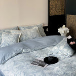 Bedding Set Leaf Relief Jacquard Lightly Quilted Reversible