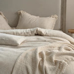 Bedding Set Linen & Cotton Blend Breathable 4-Piece
