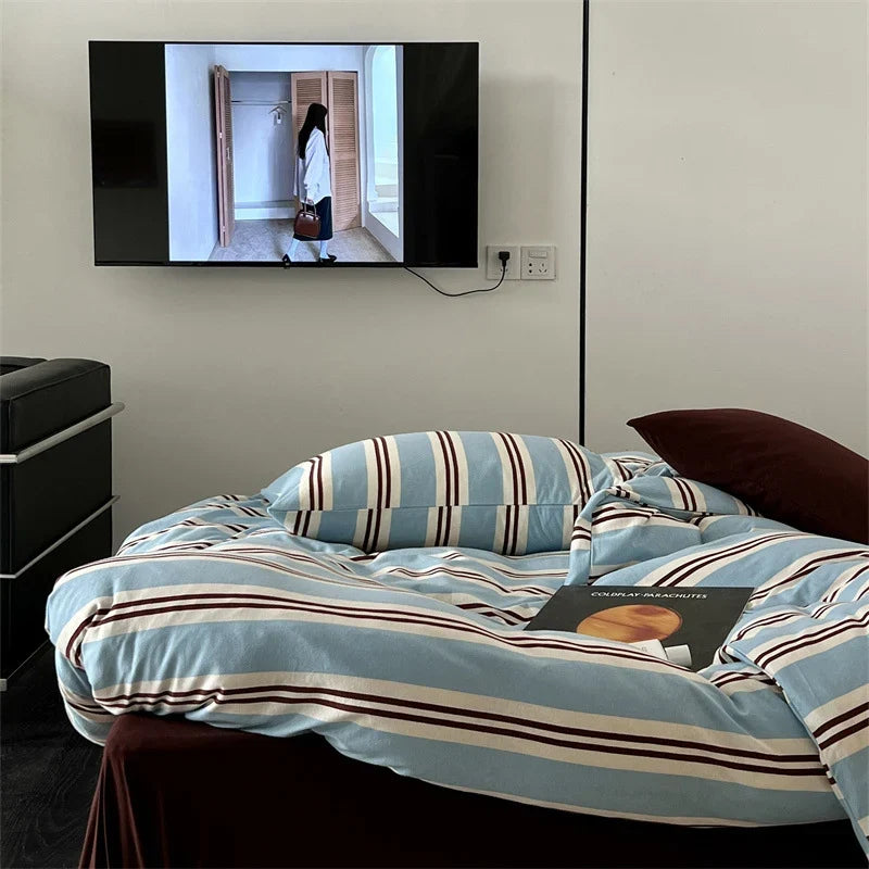 Bedding Set Mako Cotton Breathable Concealed Zipper