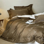 Bedding Set Mako Satin Cotton Butterfly Jacquard 4-Piece