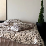 Bedding Set Marble Print Cotton Satin Breathable Hotel Closure