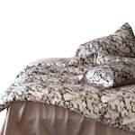 Bedding Set Marble Print Cotton Satin Breathable Hotel Closure