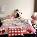 Bedding Set Microfiber Satin Reversible 4-Piece