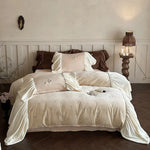 Bedding Set Microfiber Velvet Butterfly Embroidery 4-Piece
