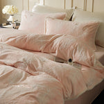 Bedding Set Milk Fiber Floral Embroidery Breathable Warmth
