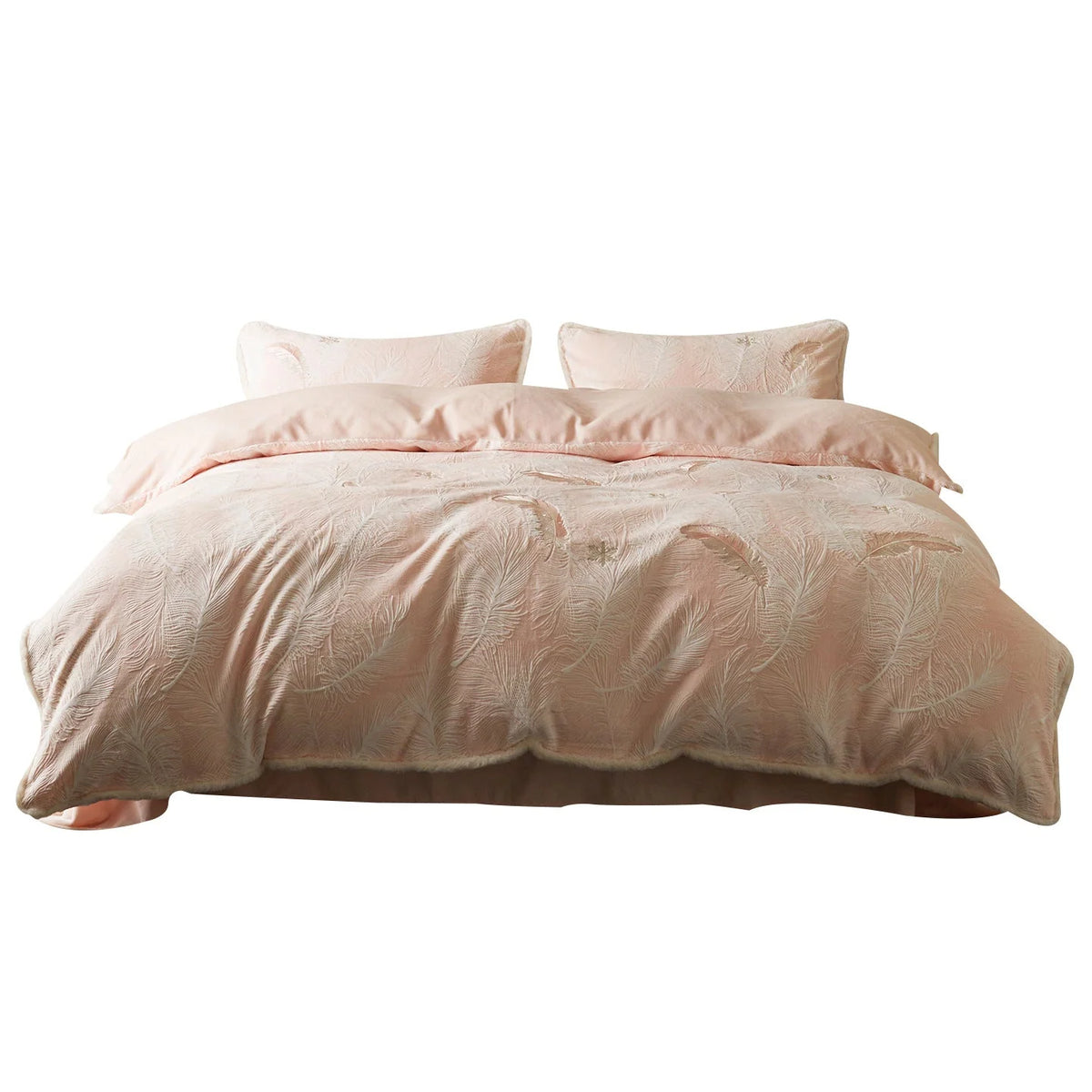 Bedding Set Milk Fiber Floral Embroidery Breathable Warmth