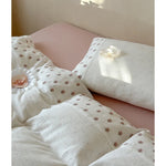 Bedding Set Organic Cotton Muslin Floral Dot Embroidery