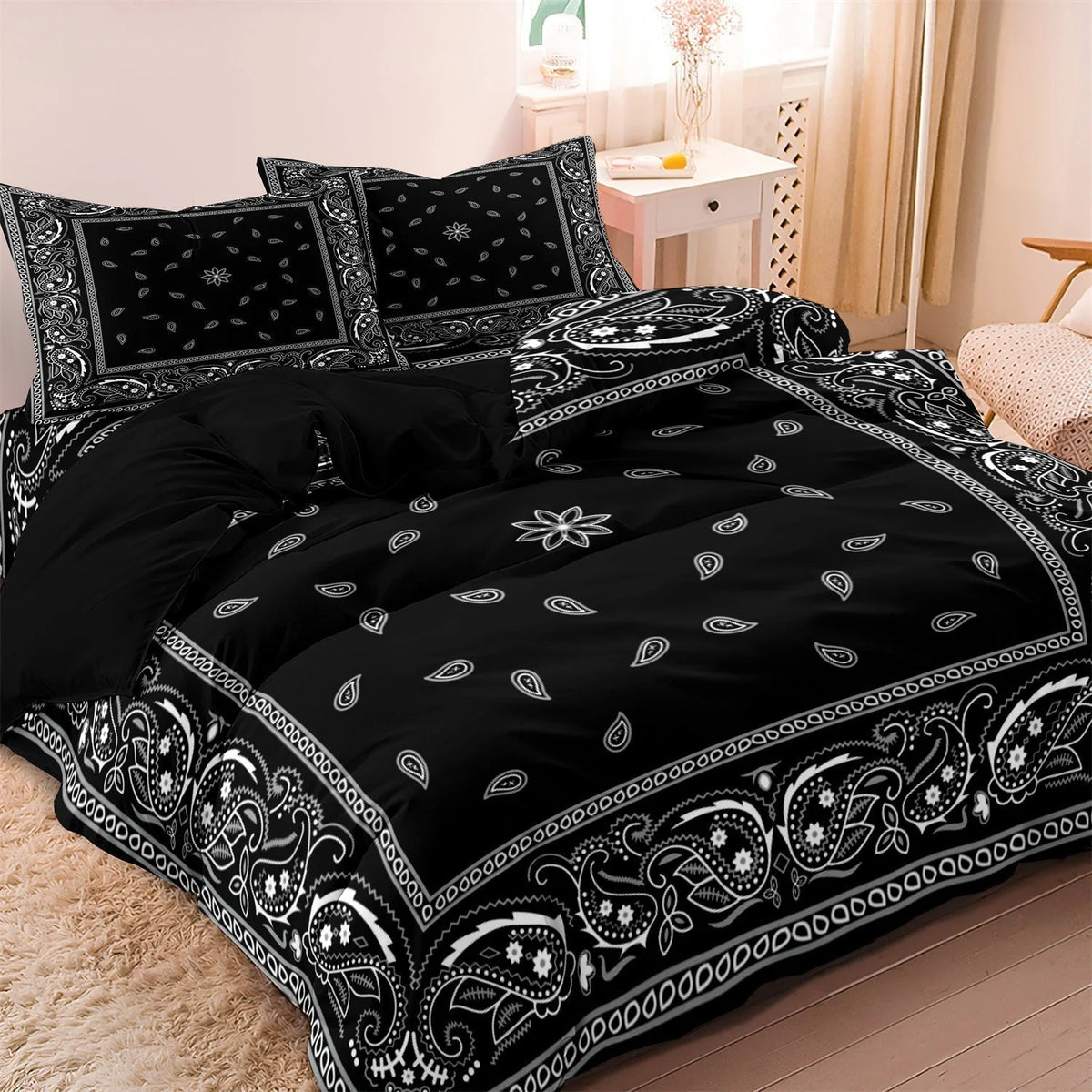 Bedding Set Paisley Mandala 100 Percent Cotton Machine Washable