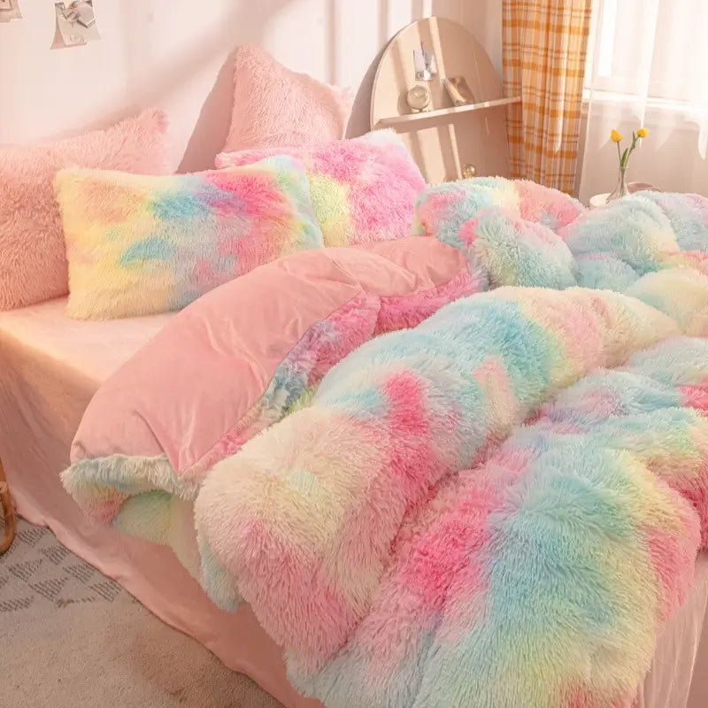 Bedding Set Plush Sherpa Fleece Machine-Washable