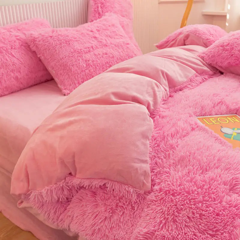 Bedding Set Plush Sherpa Fleece Machine-Washable