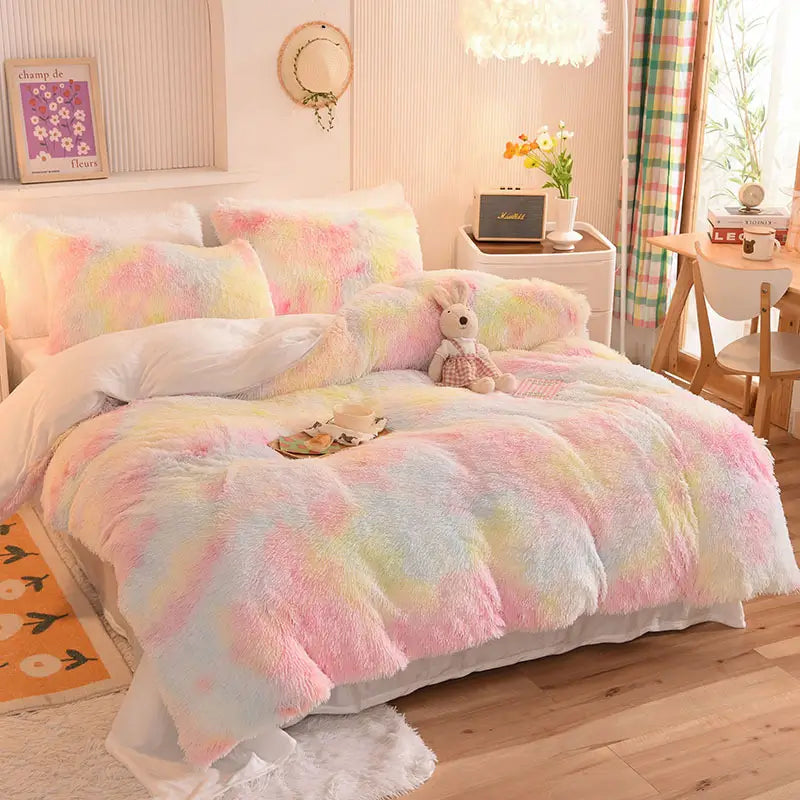 Bedding Set Plush Sherpa Fleece Machine-Washable