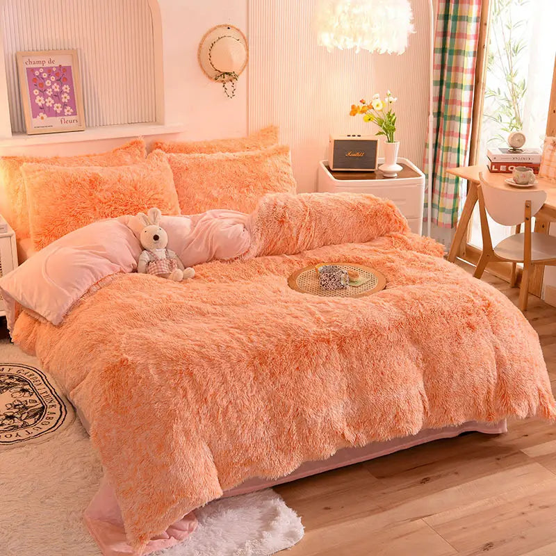 Bedding Set Plush Sherpa Fleece Machine-Washable