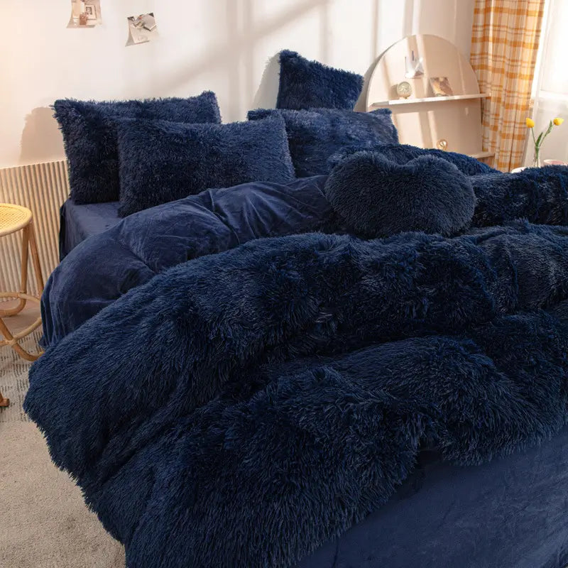 Bedding Set Plush Sherpa Fleece Machine-Washable