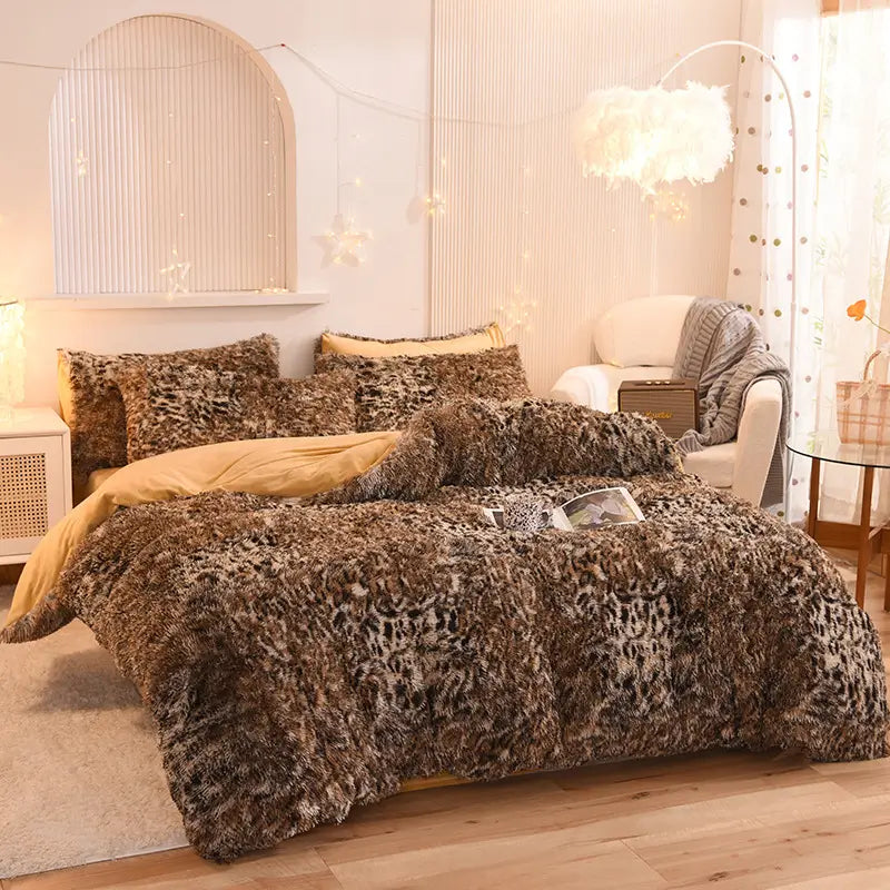 Bedding Set Plush Sherpa Fleece Machine-Washable