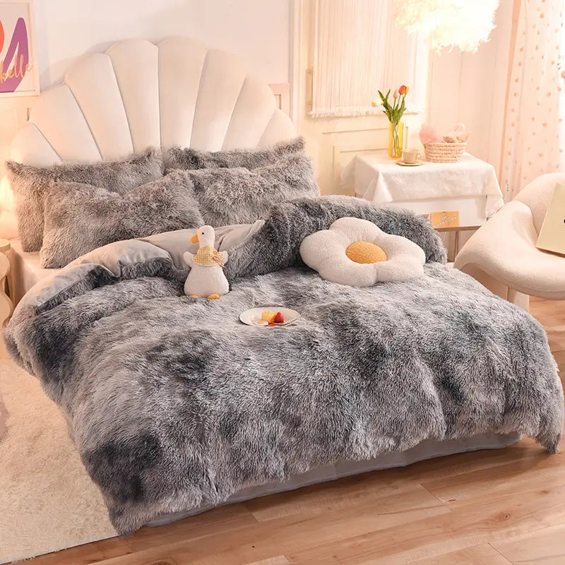 Bedding Set Plush Sherpa Fleece Machine-Washable