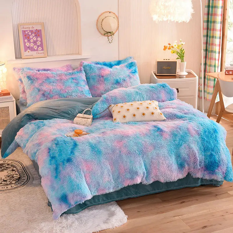 Bedding Set Plush Sherpa Fleece Machine-Washable