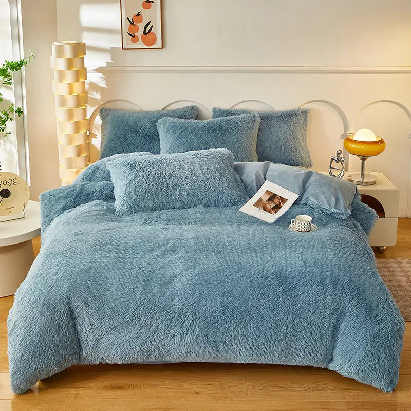 Bedding Set Plush Sherpa Fleece Machine-Washable