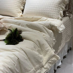 Bedding Set Quilted Breathable Cotton Lace Ruffles